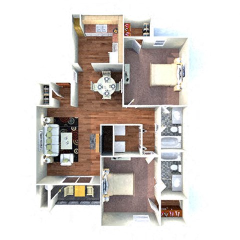 floor plan of two bedroom apt